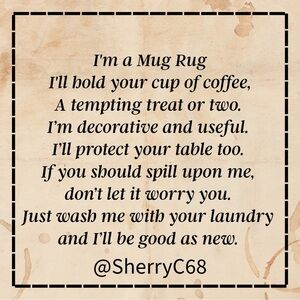 What’s a Mug Rug? Here is what it is - Choose any mug rug in my closet or custom